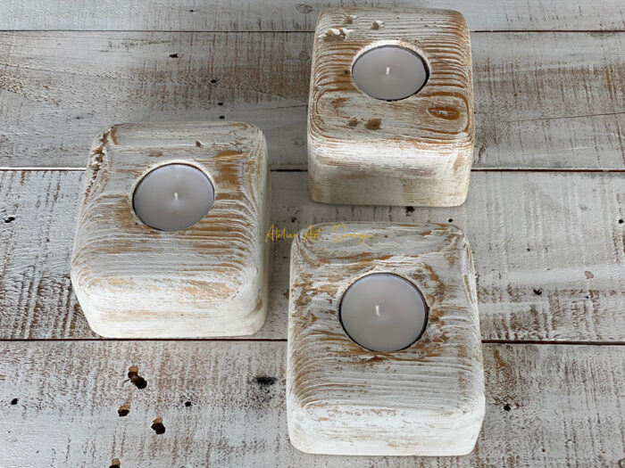 Bougeoirs en bois cérusé – Image 5