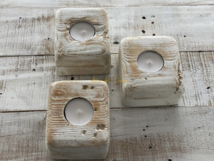 Bougeoirs en bois cérusé – Image 6