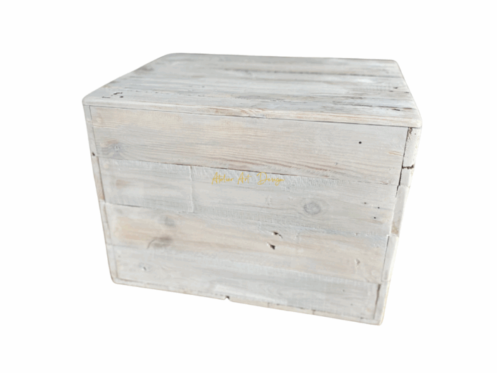 Malle en bois cerusé avec assise – Image 3