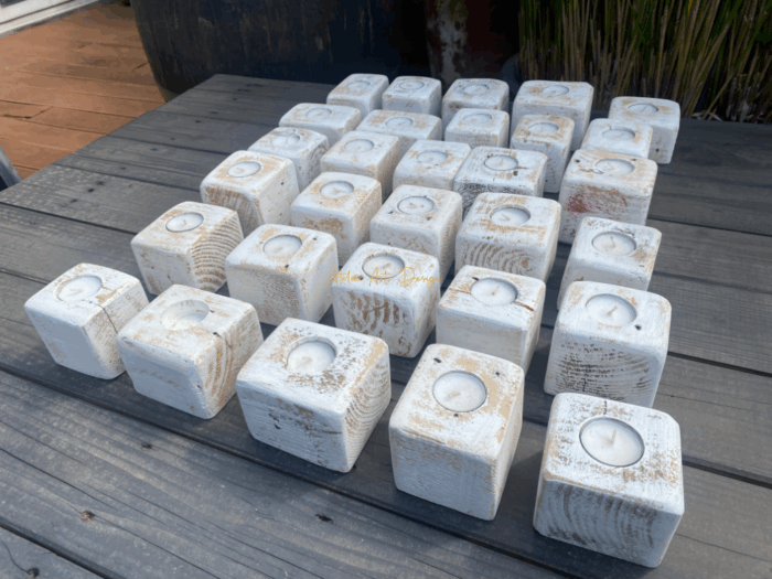 Bougeoirs en bois cérusé 🟠 Déstokage ! – Image 3