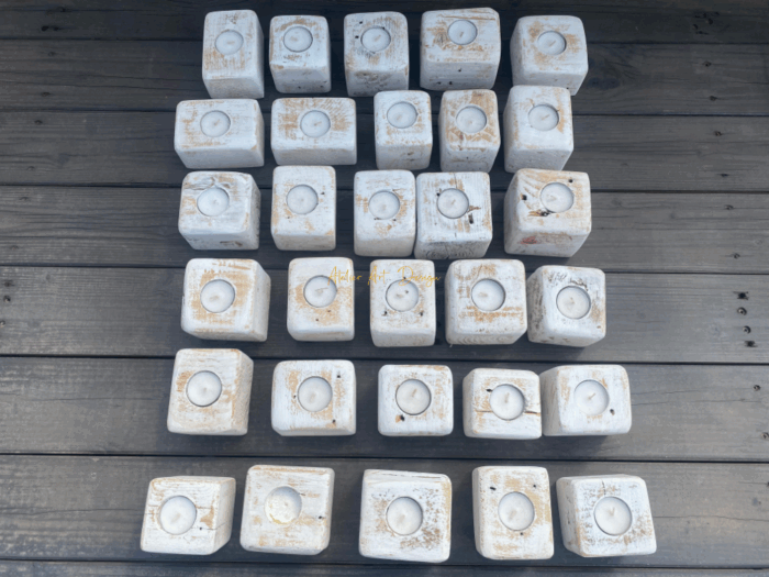 Bougeoirs en bois cérusé 🟠 Déstokage ! – Image 2