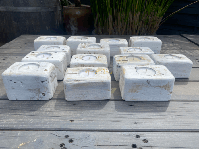 Bougeoirs en bois cérusé 🟠 Déstokage ! – Image 4