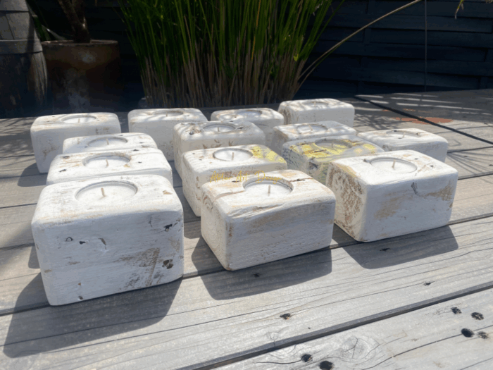 Bougeoirs en bois cérusé 🟠 Déstokage ! – Image 2