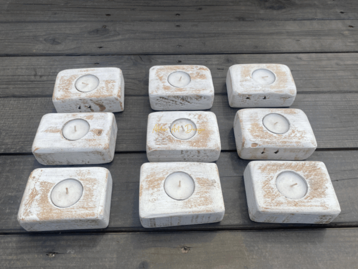 Bougeoirs en bois cérusé 🟠 Déstokage ! – Image 3