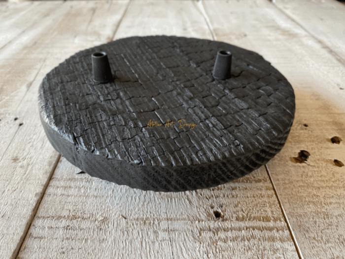 Rosace rond bois brulé – Image 3